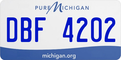 MI license plate DBF4202