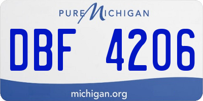 MI license plate DBF4206