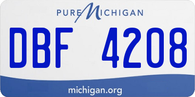 MI license plate DBF4208