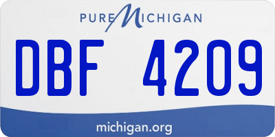MI license plate DBF4209