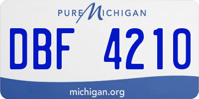 MI license plate DBF4210