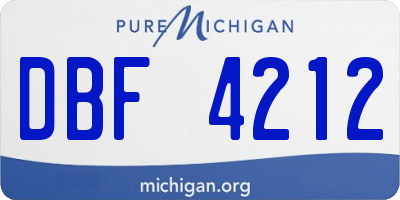 MI license plate DBF4212