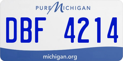 MI license plate DBF4214
