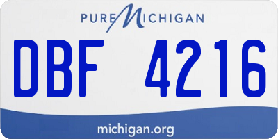 MI license plate DBF4216