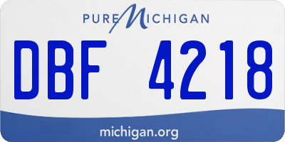 MI license plate DBF4218