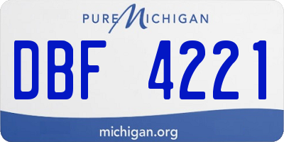 MI license plate DBF4221
