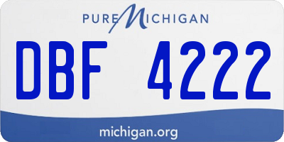 MI license plate DBF4222