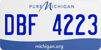 MI license plate DBF4223