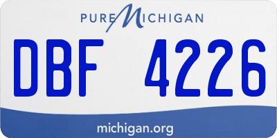 MI license plate DBF4226
