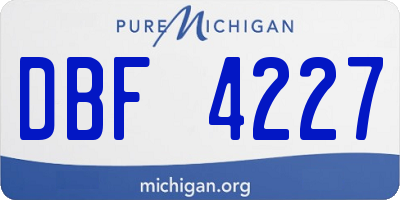 MI license plate DBF4227