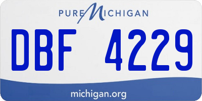 MI license plate DBF4229