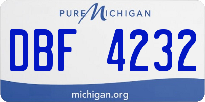MI license plate DBF4232