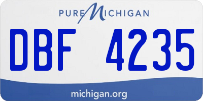 MI license plate DBF4235