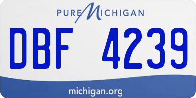 MI license plate DBF4239