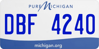 MI license plate DBF4240