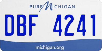 MI license plate DBF4241