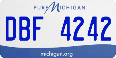 MI license plate DBF4242