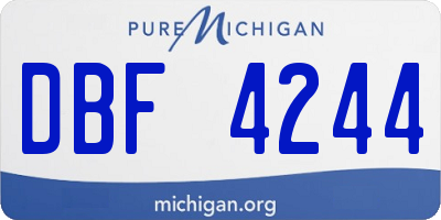 MI license plate DBF4244