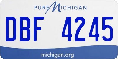 MI license plate DBF4245