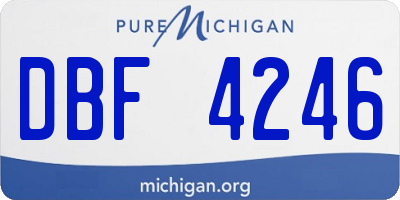 MI license plate DBF4246