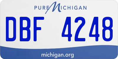 MI license plate DBF4248