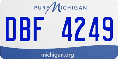 MI license plate DBF4249