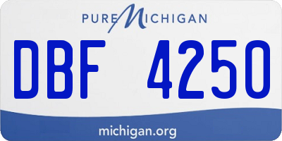 MI license plate DBF4250