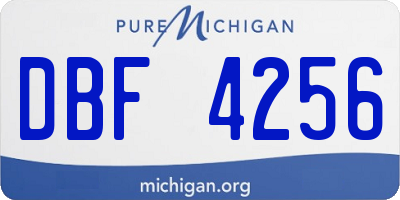 MI license plate DBF4256