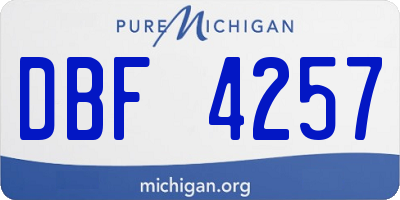 MI license plate DBF4257