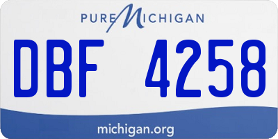 MI license plate DBF4258