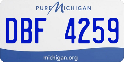 MI license plate DBF4259