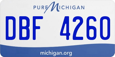 MI license plate DBF4260