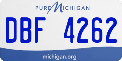 MI license plate DBF4262