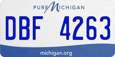 MI license plate DBF4263