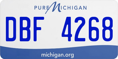 MI license plate DBF4268