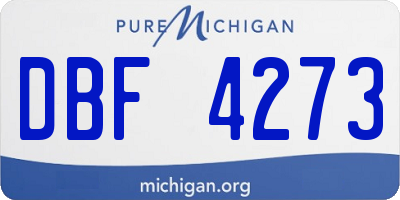MI license plate DBF4273