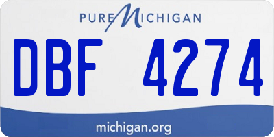 MI license plate DBF4274