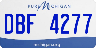 MI license plate DBF4277