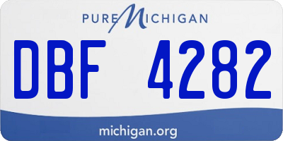 MI license plate DBF4282