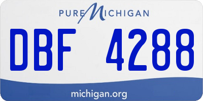 MI license plate DBF4288