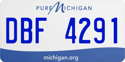 MI license plate DBF4291