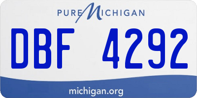 MI license plate DBF4292