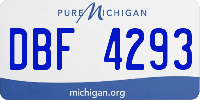 MI license plate DBF4293