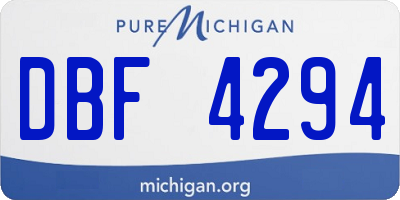 MI license plate DBF4294
