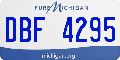 MI license plate DBF4295
