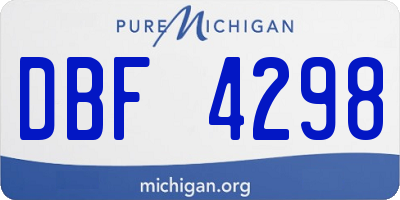 MI license plate DBF4298