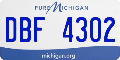 MI license plate DBF4302