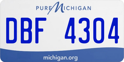 MI license plate DBF4304