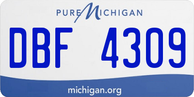 MI license plate DBF4309
