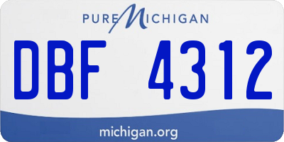 MI license plate DBF4312